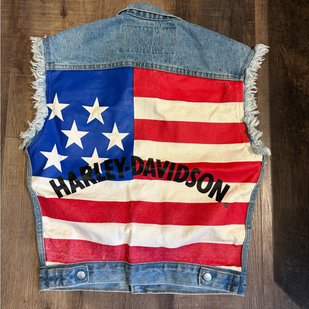 Vintage Harley Davidson denim vest